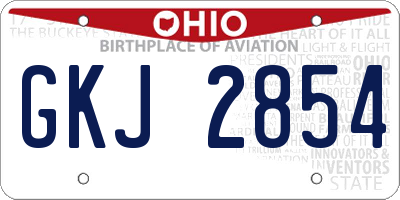OH license plate GKJ2854