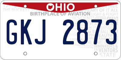 OH license plate GKJ2873