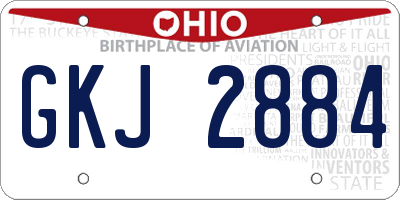 OH license plate GKJ2884