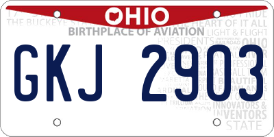 OH license plate GKJ2903