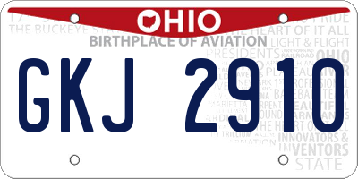 OH license plate GKJ2910