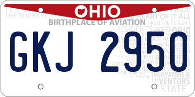 OH license plate GKJ2950