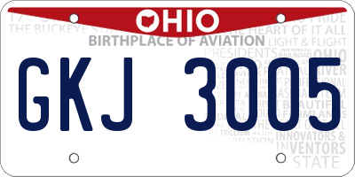 OH license plate GKJ3005