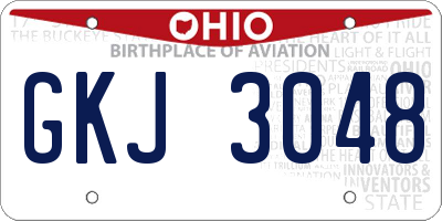 OH license plate GKJ3048
