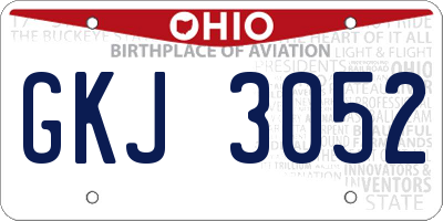 OH license plate GKJ3052