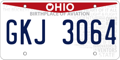 OH license plate GKJ3064