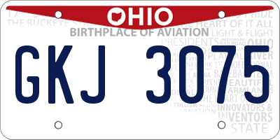 OH license plate GKJ3075