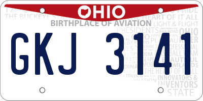 OH license plate GKJ3141