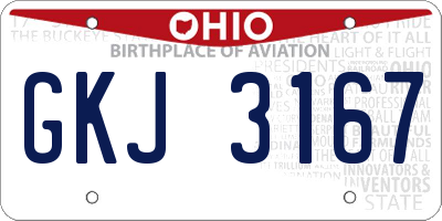 OH license plate GKJ3167