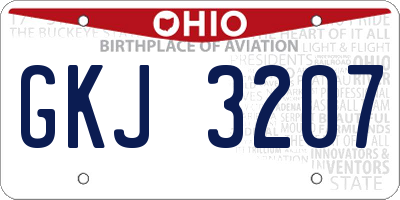 OH license plate GKJ3207