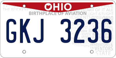 OH license plate GKJ3236