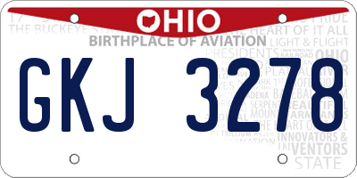 OH license plate GKJ3278