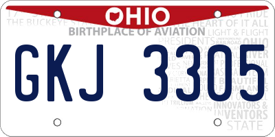 OH license plate GKJ3305