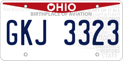 OH license plate GKJ3323