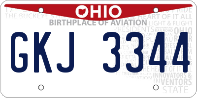 OH license plate GKJ3344