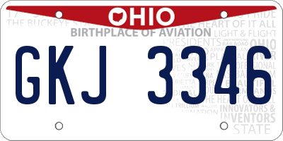 OH license plate GKJ3346