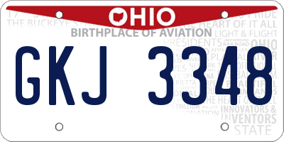 OH license plate GKJ3348