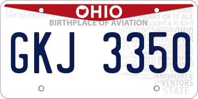 OH license plate GKJ3350