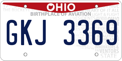 OH license plate GKJ3369