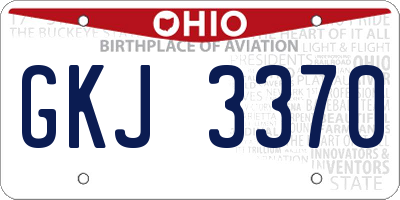 OH license plate GKJ3370