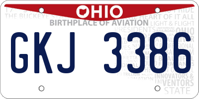 OH license plate GKJ3386