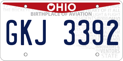 OH license plate GKJ3392