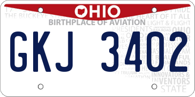 OH license plate GKJ3402
