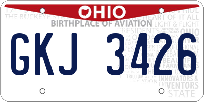 OH license plate GKJ3426
