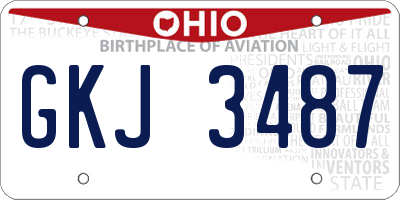 OH license plate GKJ3487