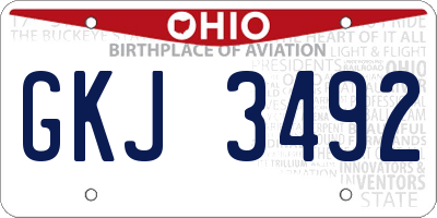 OH license plate GKJ3492