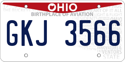 OH license plate GKJ3566