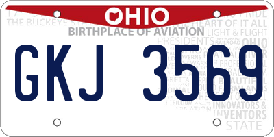 OH license plate GKJ3569