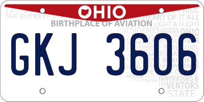 OH license plate GKJ3606