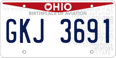 OH license plate GKJ3691