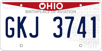 OH license plate GKJ3741