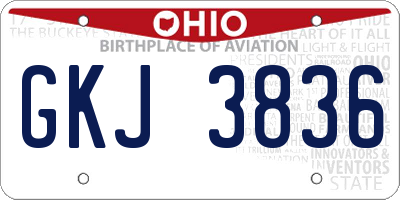 OH license plate GKJ3836