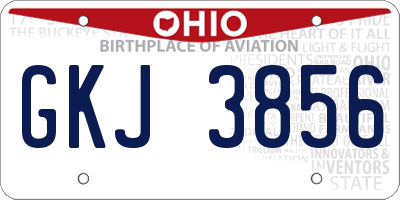 OH license plate GKJ3856