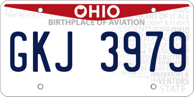 OH license plate GKJ3979