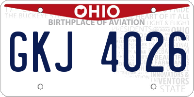 OH license plate GKJ4026