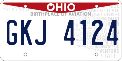 OH license plate GKJ4124