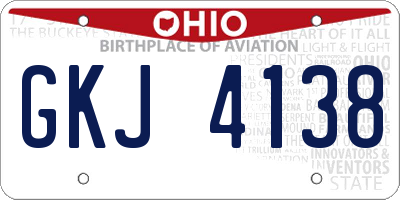 OH license plate GKJ4138
