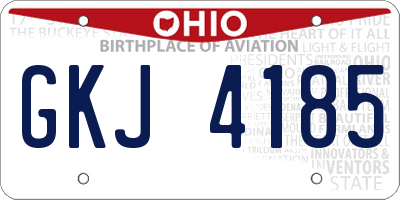 OH license plate GKJ4185