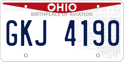 OH license plate GKJ4190
