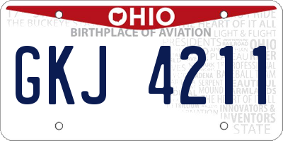 OH license plate GKJ4211