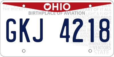 OH license plate GKJ4218