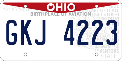 OH license plate GKJ4223