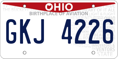OH license plate GKJ4226