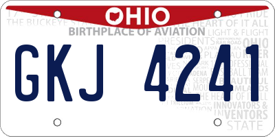 OH license plate GKJ4241