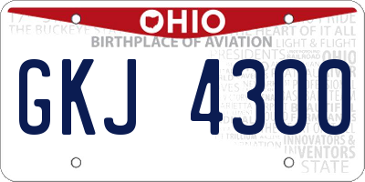OH license plate GKJ4300