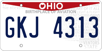 OH license plate GKJ4313